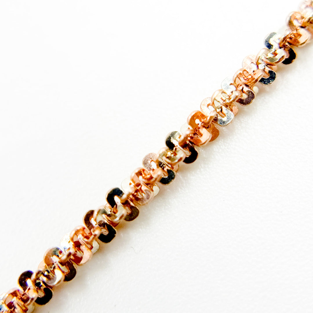 MAR30RGP. Sterling Silver Rose Gold Plated Popcorn Necklace