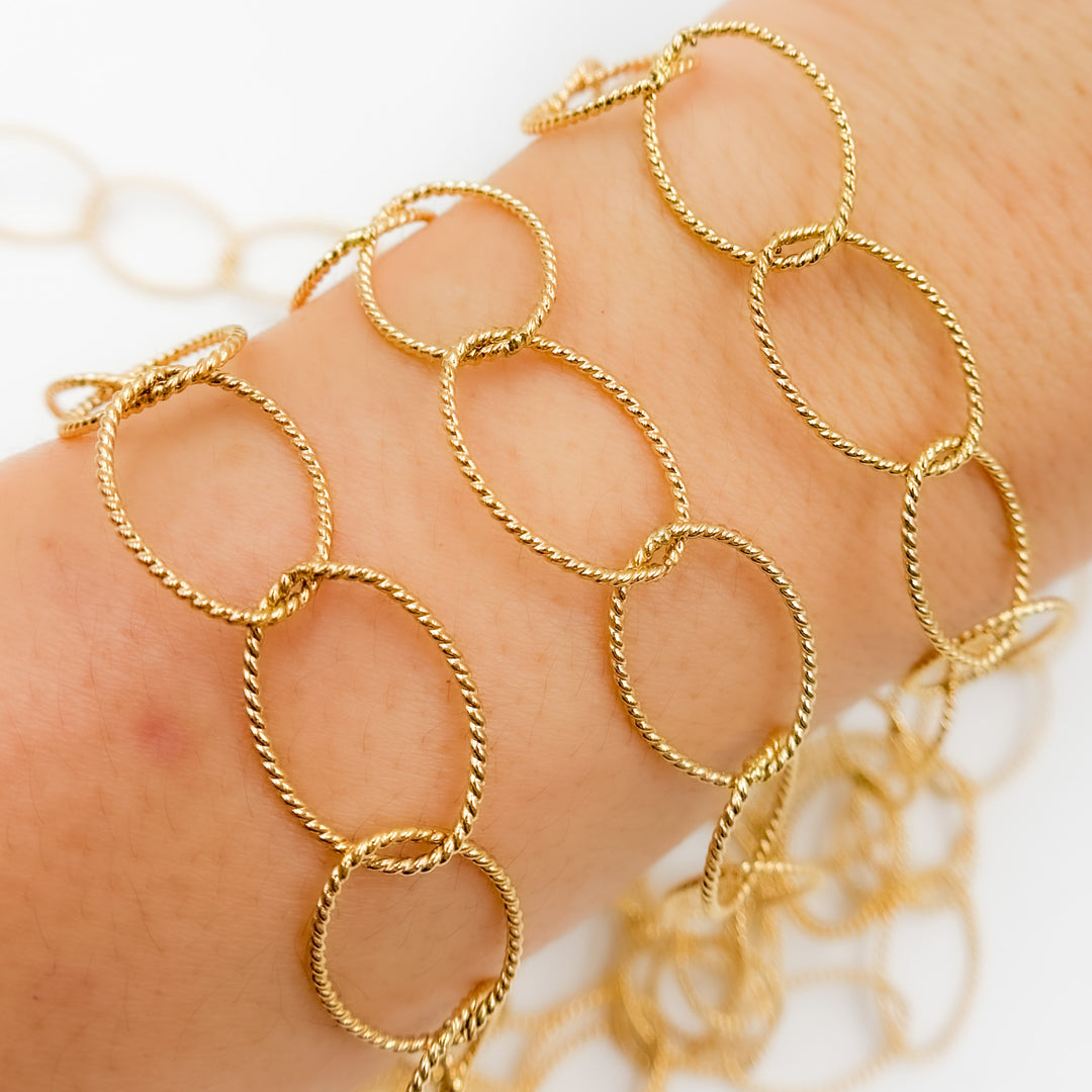 674TWGF. 14k Gold Filled Twisted Oval Link Chain