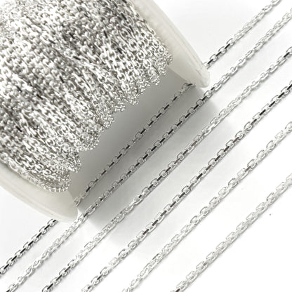 Sterling Silver Diamond Cut Cable Chain