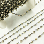 Load image into Gallery viewer, Steel Pyrite Black Rhodium 925 Sterling Silver Wire Chain. SPY5
