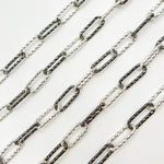 Load image into Gallery viewer, Black Rhodium Sterling Silver Diamond Cut Paperclip Chain