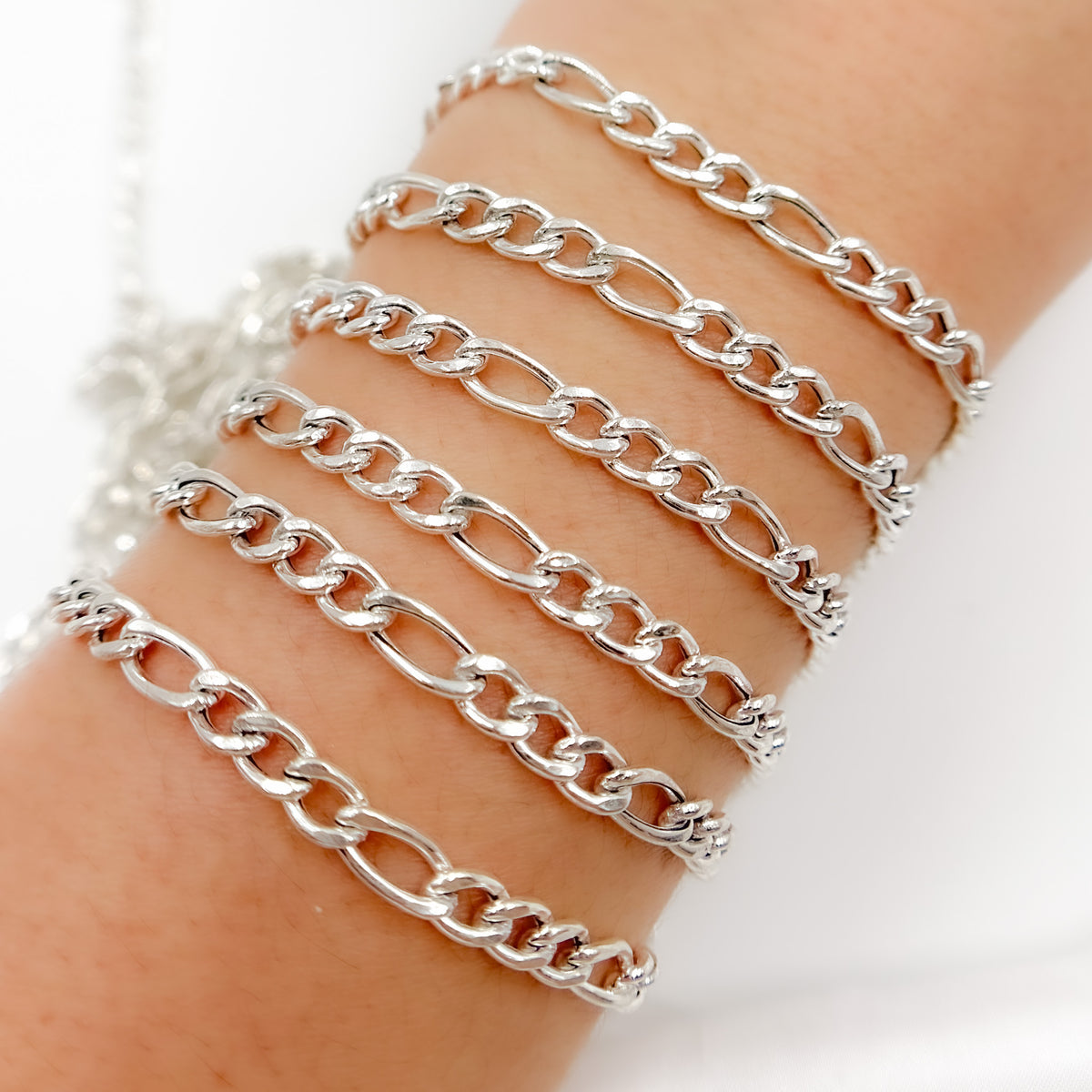 Sterling Silver Figaro Chain