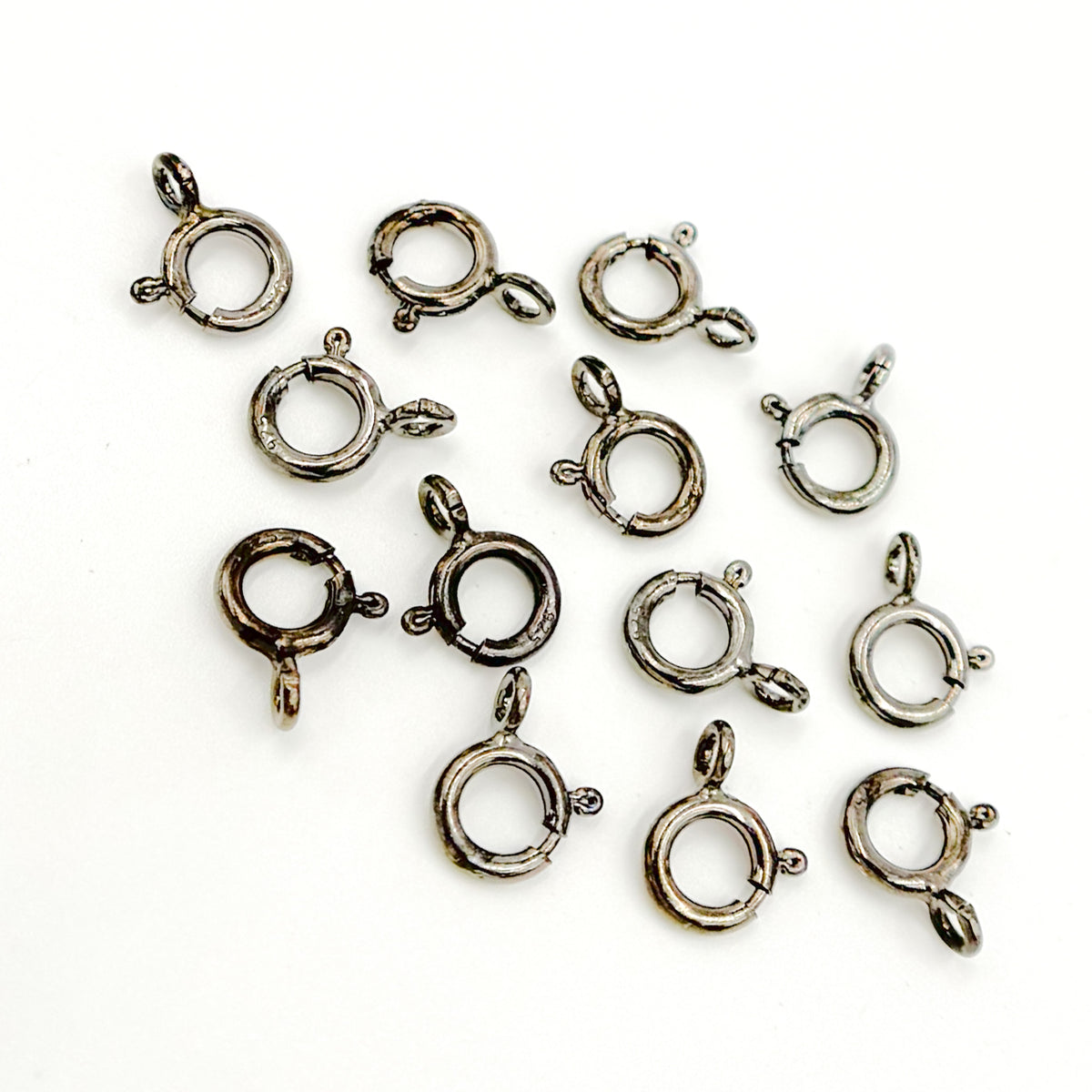 6MM Black Rhodium Sterling Silver Spring Ring Clasp