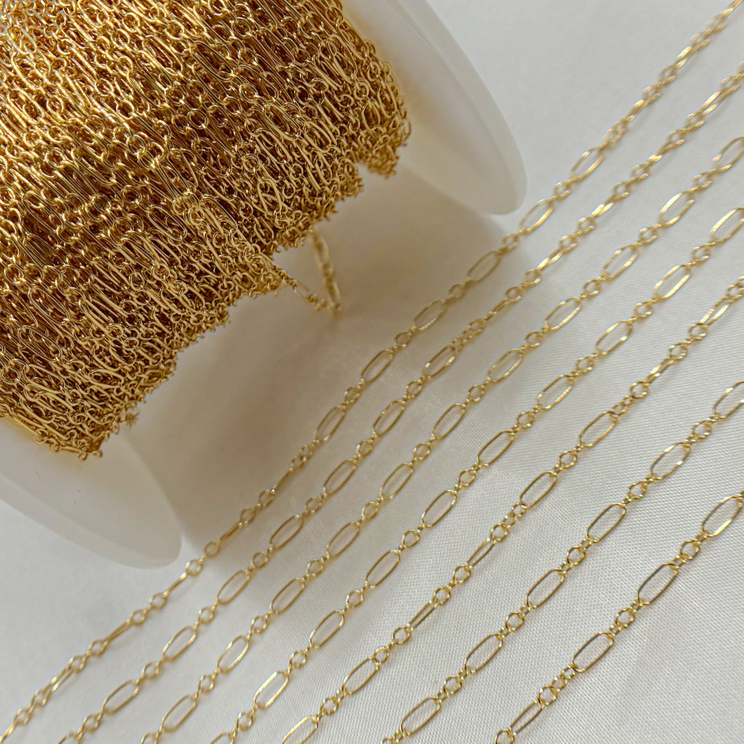 173GF. 14K Gold Filled Long & Short Link Chain