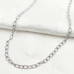 Load image into Gallery viewer, White Rhodium 925 Sterling Silver Textured Cable Necklace. 80DRM
