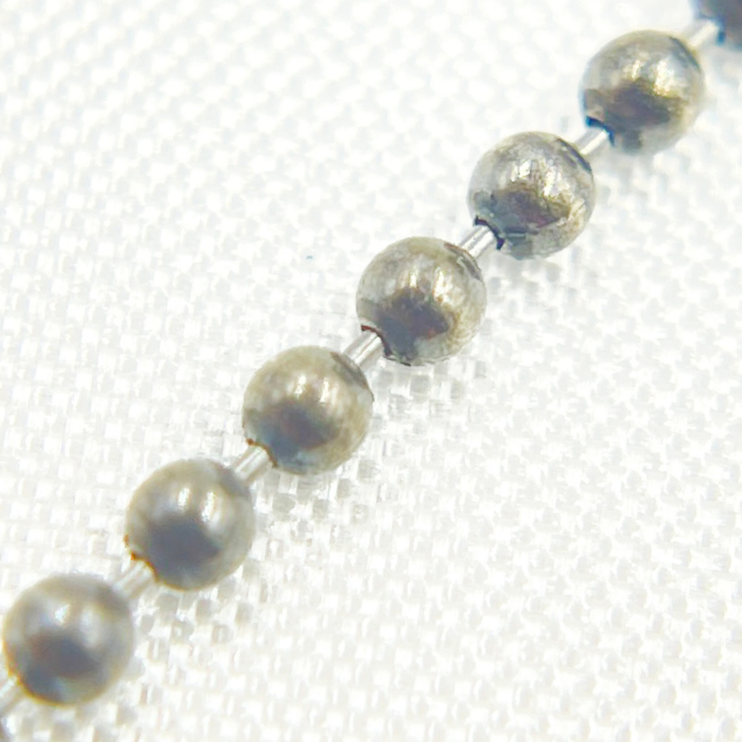 V112BR. Black Rhodium 925 Sterling Silver Ball Chain