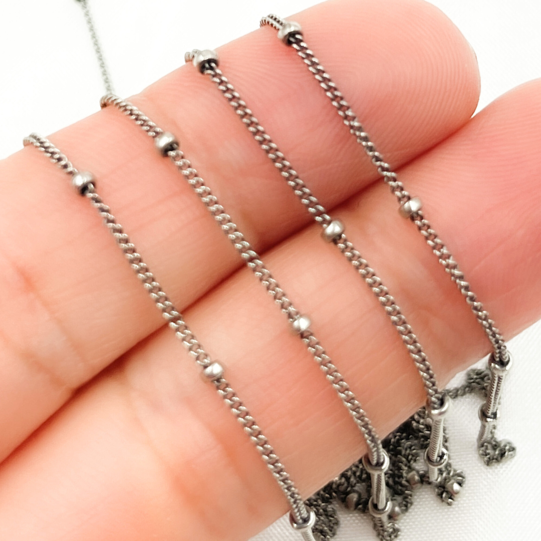 Oxidized 925 Sterling Silver Satellite Chain. 444OX