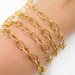 Load image into Gallery viewer, 4703GP. Gold Plated 925 Sterling Silver Smooth Hollow Oval Link
