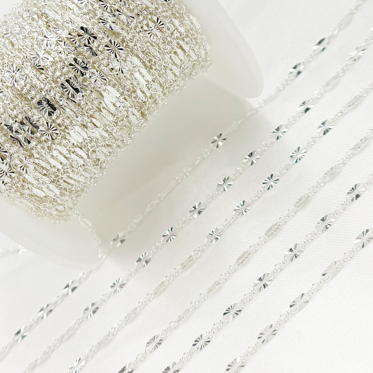 Sterling Silver Diamond Cut Marina Link Chain