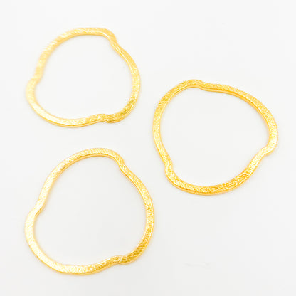  Gold-plated Sterling Silver Brushed Uneven Connector