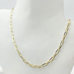 Load image into Gallery viewer, 14K Solid Yellow Gold Diamond Cut Paperclip Necklace. 050FLCL2T5Necklace
