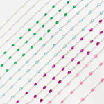 Load image into Gallery viewer, Sterling Silver Enamel Satellite Chains

