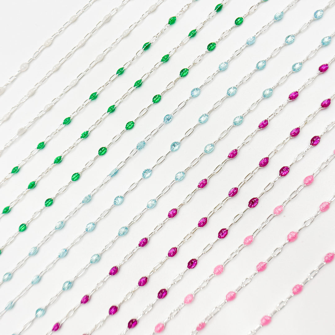 Sterling Silver Enamel Satellite Chains