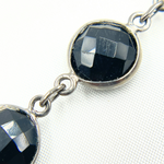 Load image into Gallery viewer, Black Spinel Round Shape Bezel Oxidized Wire Chain. BSP12
