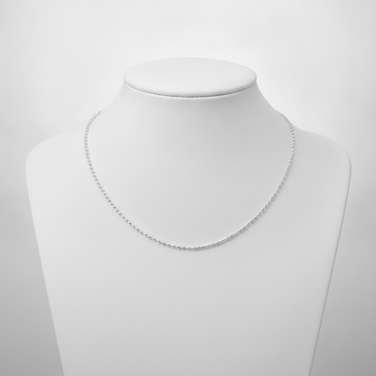 200CPBBWG. 14K Solid White Gold Ball Necklace