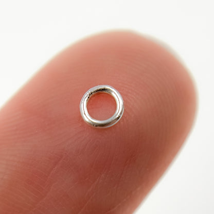 White Sterling Silver Close Jump Ring