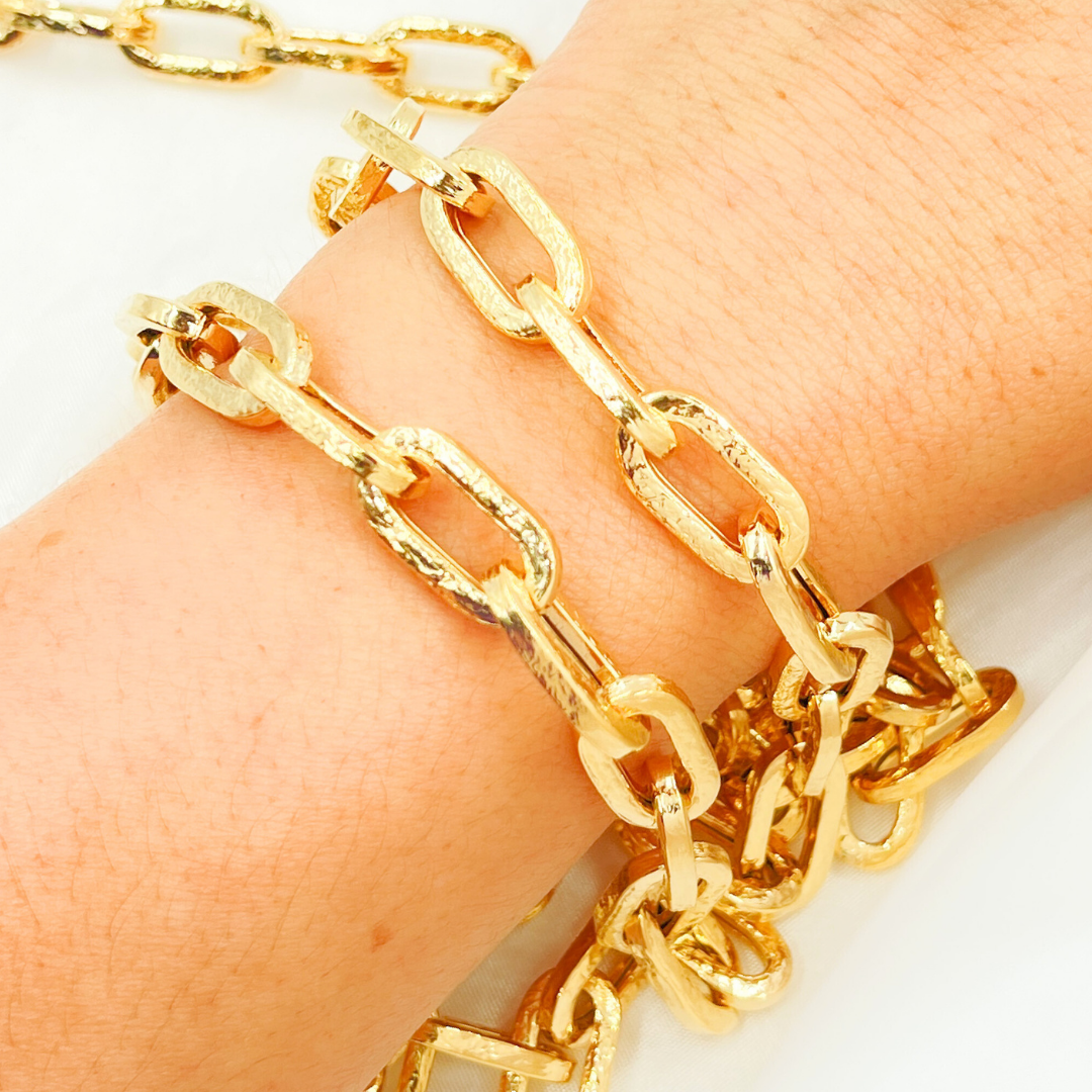 Gold Plated 925 Sterling Silver Thick Paperclip Chain