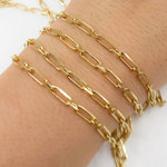 Load image into Gallery viewer, Z47GP. Gold Plated 925 Sterling Silver Diamond Cut Paperclip Link Chain