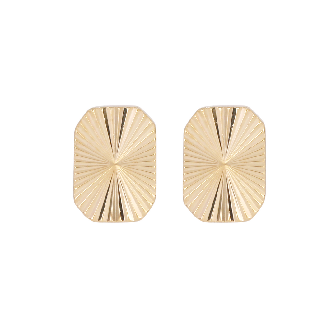 EFZ53578. 14K Solid Gold Rectangle Stud Earrings