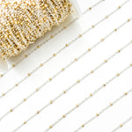 Load image into Gallery viewer, XM/S1322E/11G/SP. Sterling Silver Cable Chain with 14K Gold Filled Beads – Mixed Metal Design