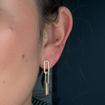 Load image into Gallery viewer, 14k Solid Gold Paperclip Earrings. EFZ52394