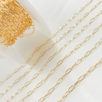 14K Gold-Filled Smooth Paperclip Chain