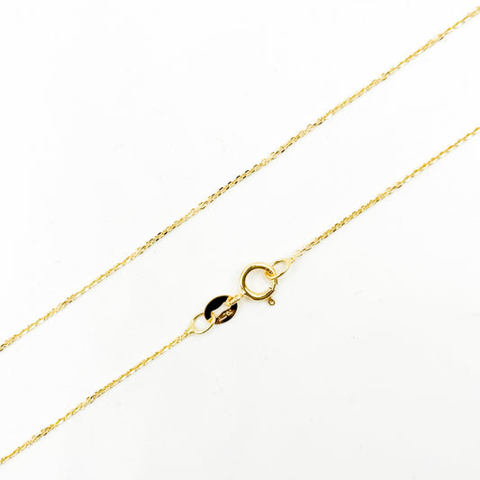 025R01T518K. 18K Solid Yellow Gold Cable Chain