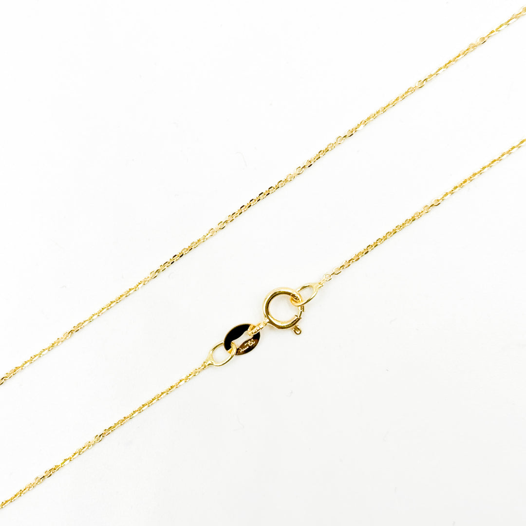 025R01T518K. 18K Solid Yellow Gold Cable Chain