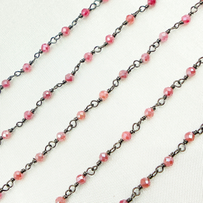 Coated Red Quartz Wire Chain