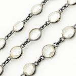 Load image into Gallery viewer, Crystal Round Shape Bezel Oxidized Wire Chain. CR1
