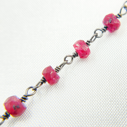 Dyed Ruby Oxidized Wire Chain.