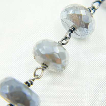 Coated Moonstone Wire Wrap Chain.