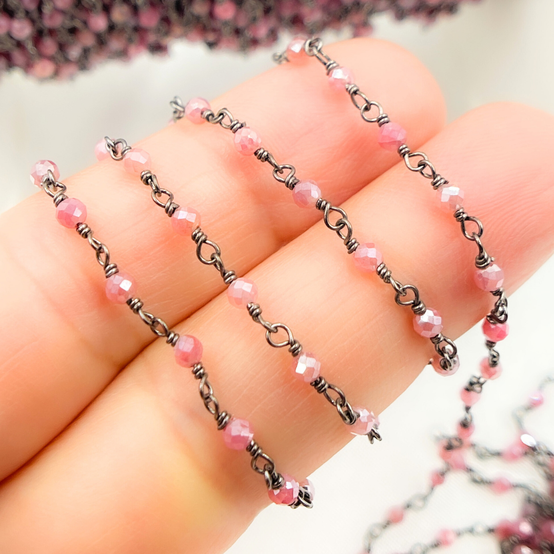 Coated Red Quartz Wire Chain