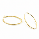Load image into Gallery viewer, GER53. 14K Solid Gold Oval Shape Hollow Hoop Earrings