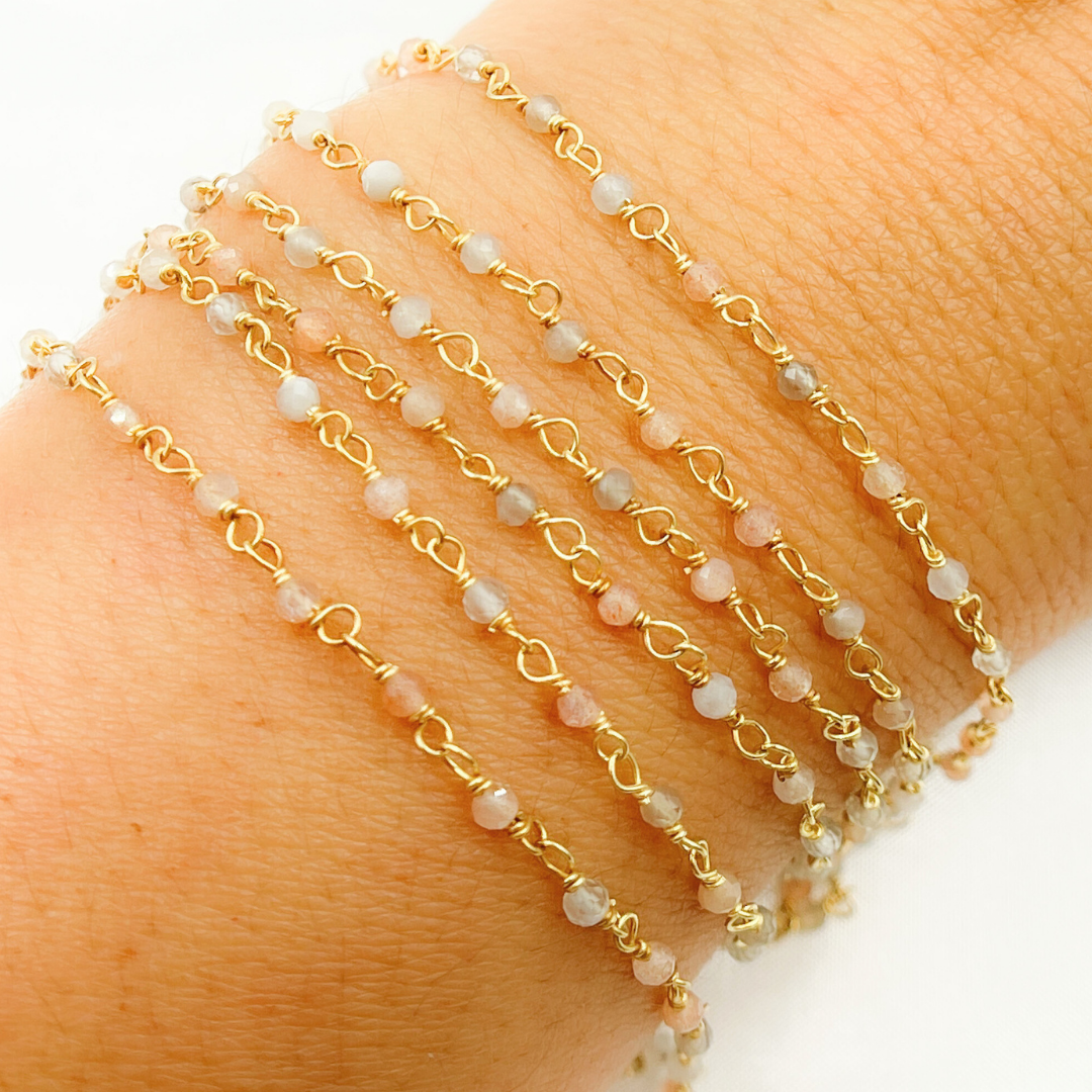 Multi Moonstone Wire Chain
