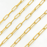 Load image into Gallery viewer, V5GPM. Gold Plated Matt 925 Sterling Silver Paperclip Chain