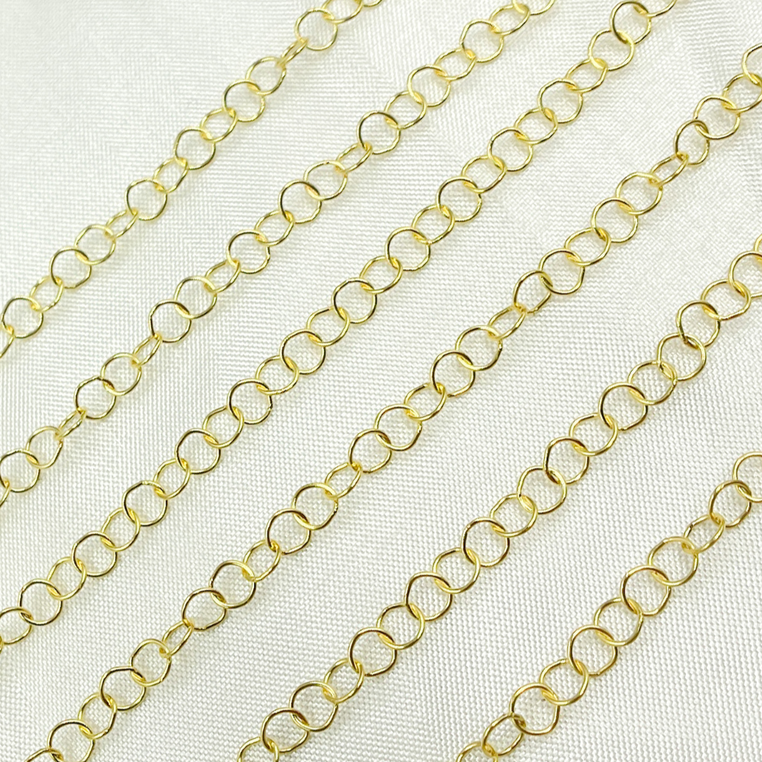 040R17byFt. 14k Solid Gold Smooth Round Link Chain