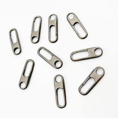20MM Matt Black Rhodium Sterling Silver Oval Clasp