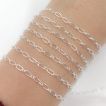 Load image into Gallery viewer, Y134SS.  Sterling Silver Smooth Long and Short Link Chain
