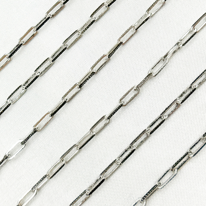 Two Tone Black Rhodium and 925 Sterling Silver Paperclip Chain