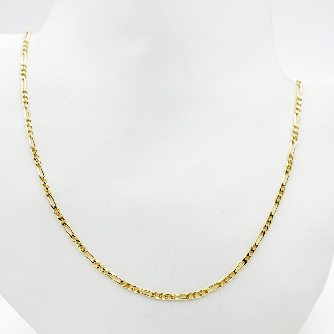 050GA3BGT2A9L001. 14K Solid Gold Figaro Chain