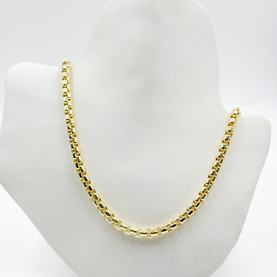 270HVI0934000. 14k Solid Yellow Gold Venezian Hollow Box Link Chain