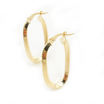 Load image into Gallery viewer, 15850021777.  14K Solid Gold Fancy Rectangle Hollow Hoop Earrings