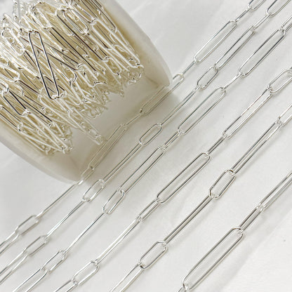 Sterling Silver Smooth Paperclip Chain