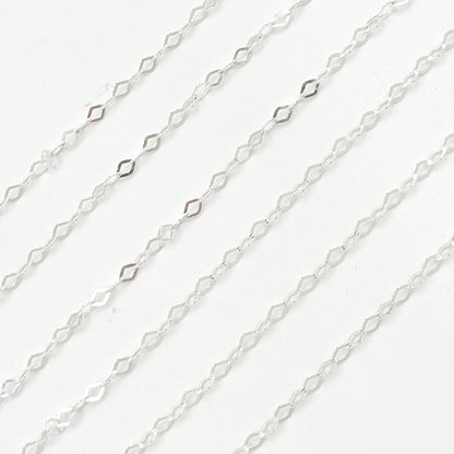 Sterling Silver Flat Rhomb Link Chain