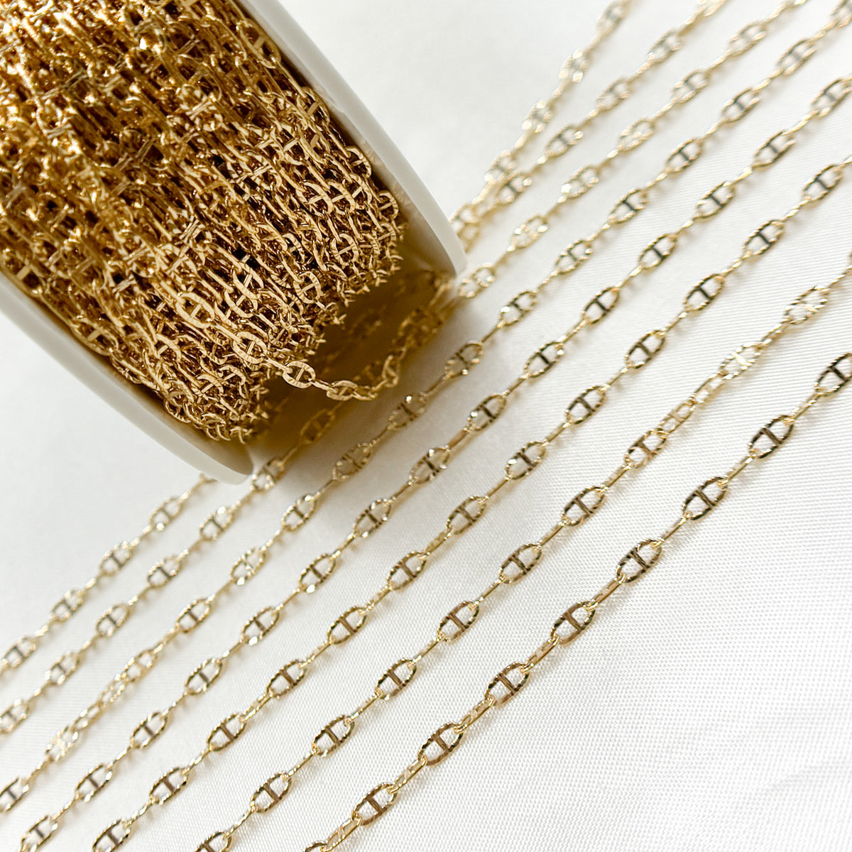 14K Gold Filled Diamond Cut Marina Link Chain