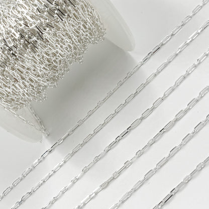 Sterling Silver Diamond Cut Paperclip Chain