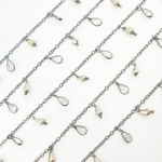 Load image into Gallery viewer, Pyrite with CZ Oxidized Wire Wrap Chain. PYR9
