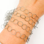 Load image into Gallery viewer, Oxidized Sterling Silver Twisted Round Link Chain