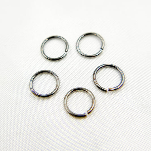 Black Rhodium 925 Sterling Silver Open Jump ring. 20 Gauge 5mm.